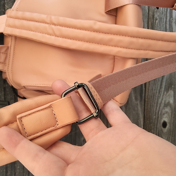 RACHEL Rachel Roy Peach Backpack with Buckke & Chain And Pockets Galore! - Picture 10 of 16